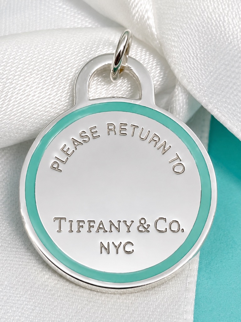 Tiffany & Co Return To Tiffany Round Blue Enamel Charmoutline 925 Silver Nib